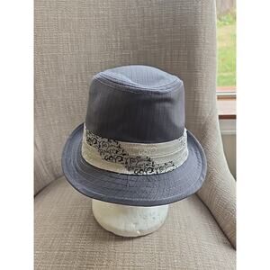 GOORIN BROS Men's S Gray Striped 70% Wool 30% Polyester Fedora Hat